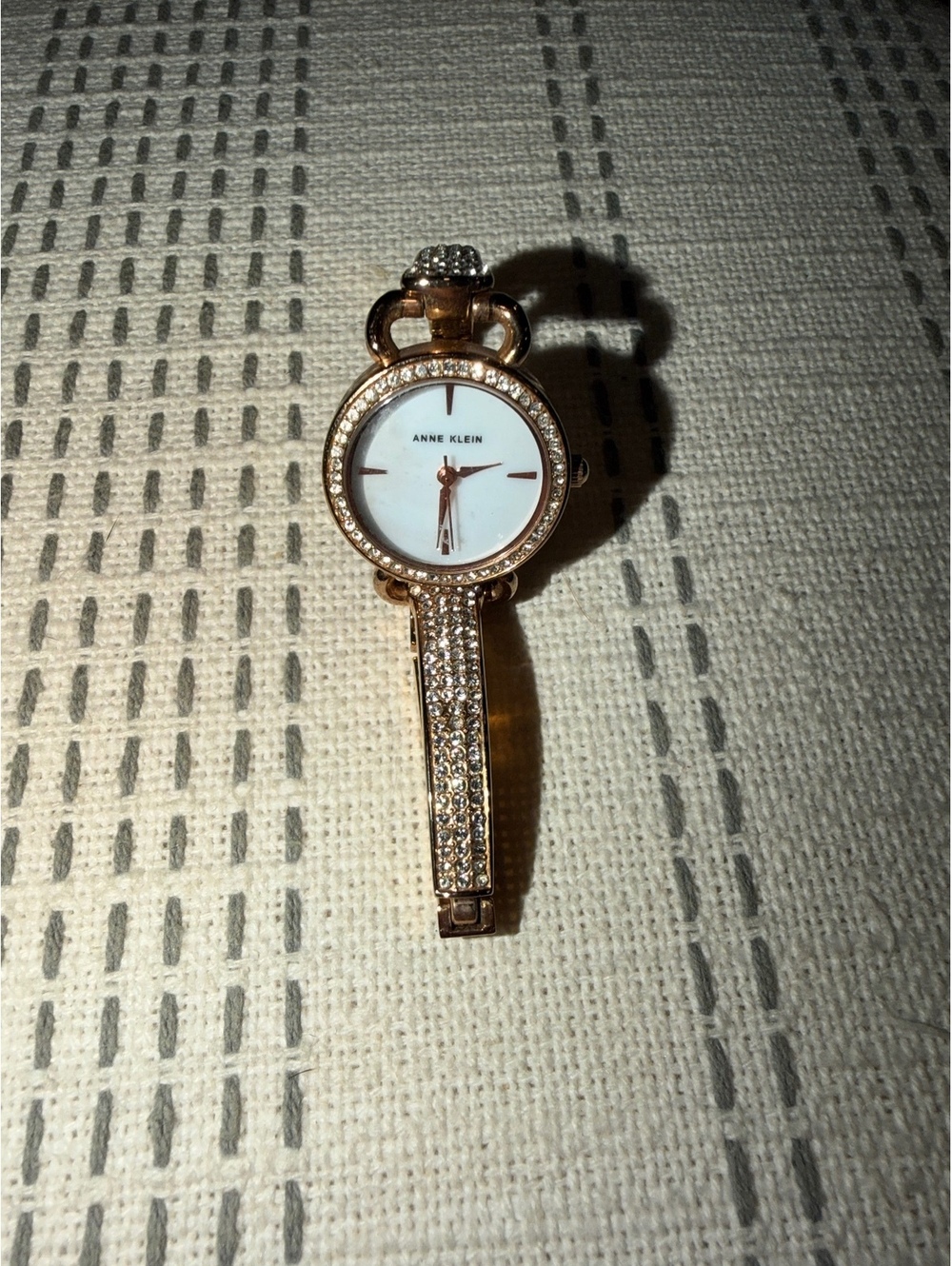 Anne Klein Gold tone rhinestone bracelet watch